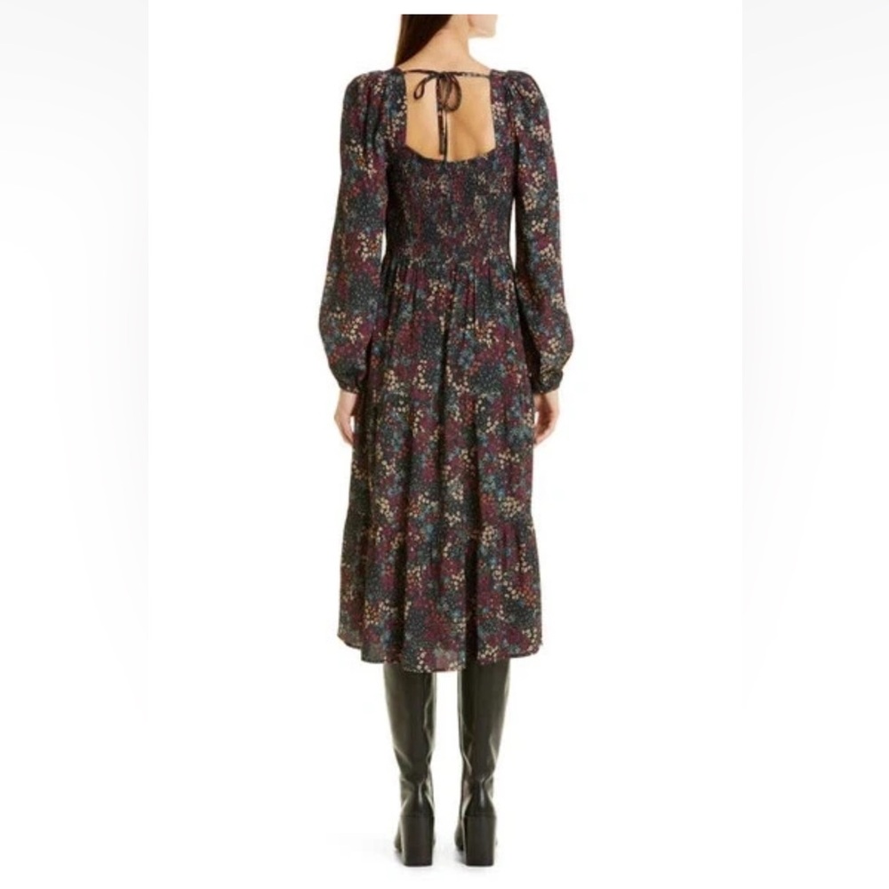 PAIGE Josefina Long Sleeve Floral Print Midi Dress - Picture 5 of 10